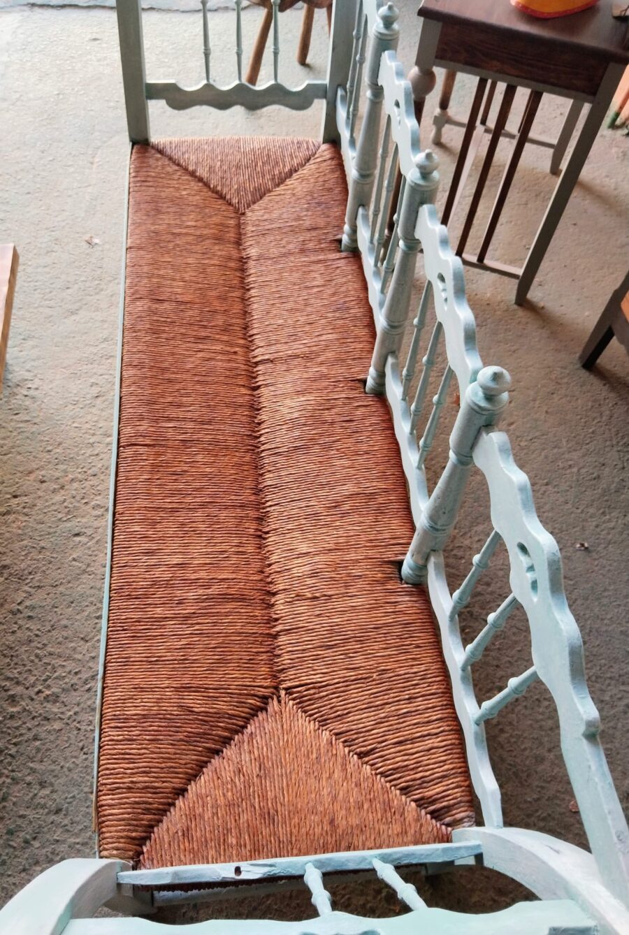 BANCO DE MADERA CON ASIENTO DE ENEA - Imagen 9