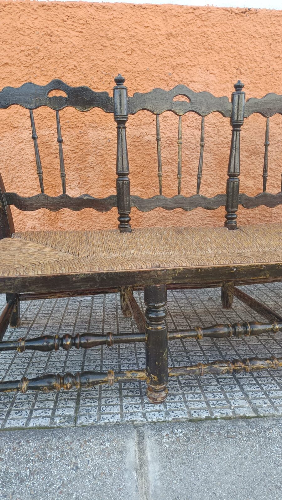 BANCO DE MADERA CON ASIENTO DE ENEA - Imagen 7