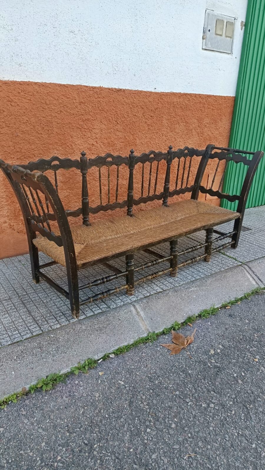 BANCO DE MADERA CON ASIENTO DE ENEA - Imagen 9