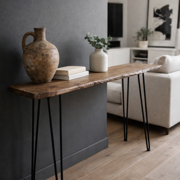 Consola rústica restaurada · mueble de madera con carácter natural