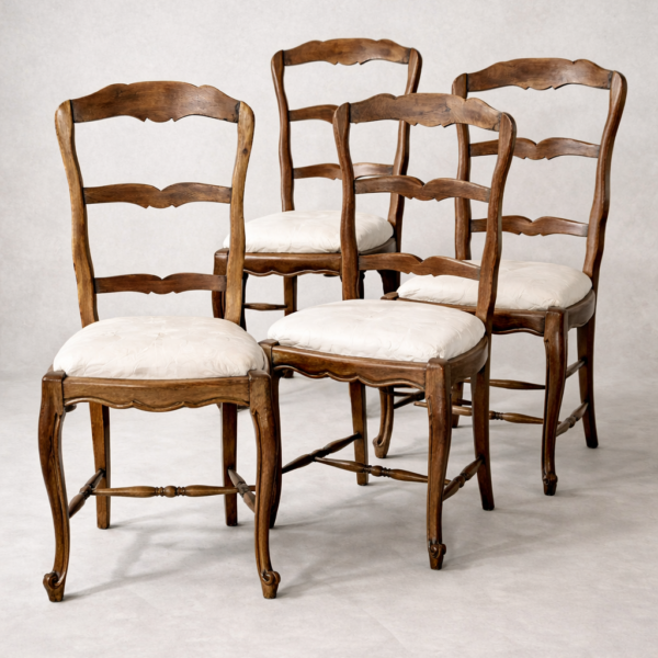 Conjunto de sillas rurales antiguas restauradas · Finales del siglo XIX