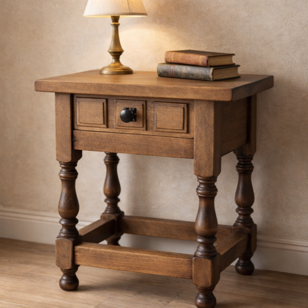 Mesilla castellana antigua en madera maciza restaurada artesanalmente