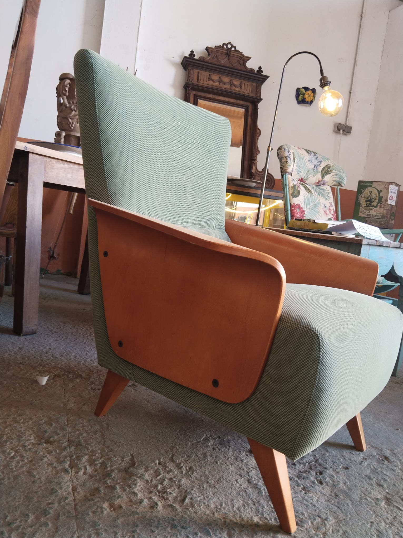 Sillón nórdico vintage de madera curvada y respaldo alto | Años 60 - Imagen 3