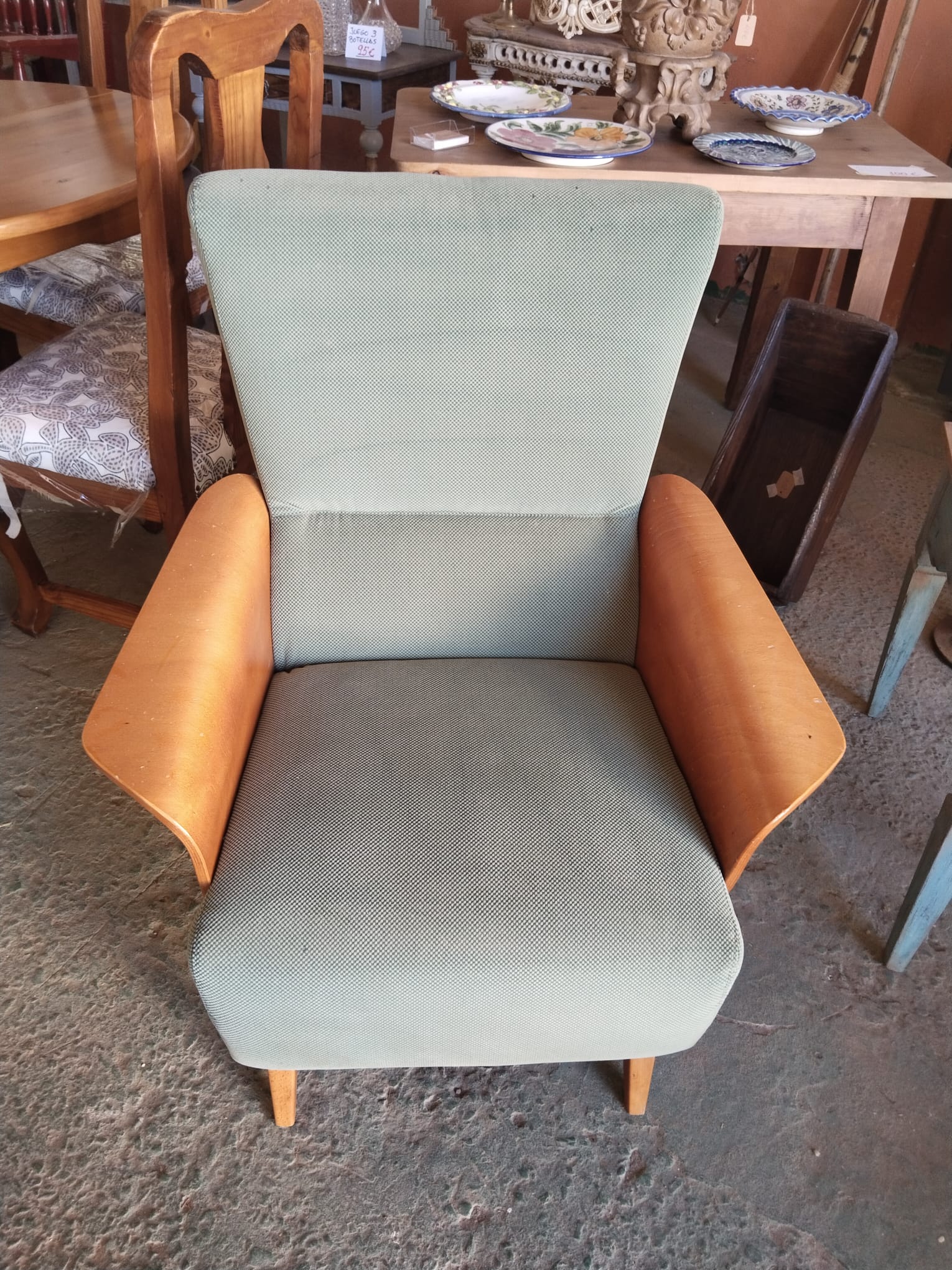 Sillón nórdico vintage de madera curvada y respaldo alto | Años 60 - Imagen 6