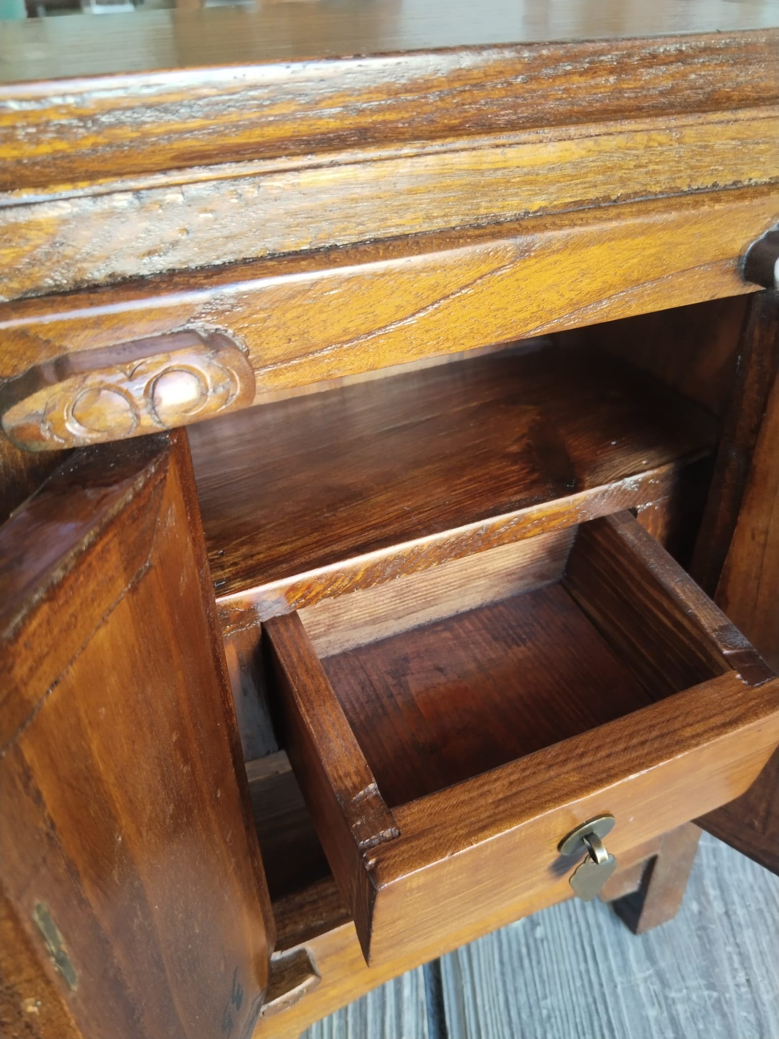 Joyero antiguo de nogal del siglo XIX – Gabinete de madera - Imagen 9