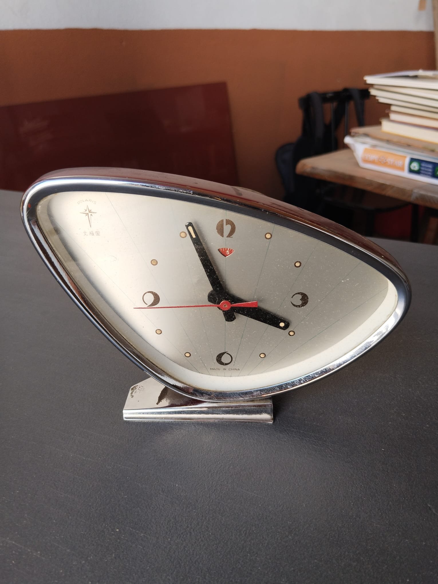 Reloj Despertador Vintage Polaris Space Age, China, Años 70