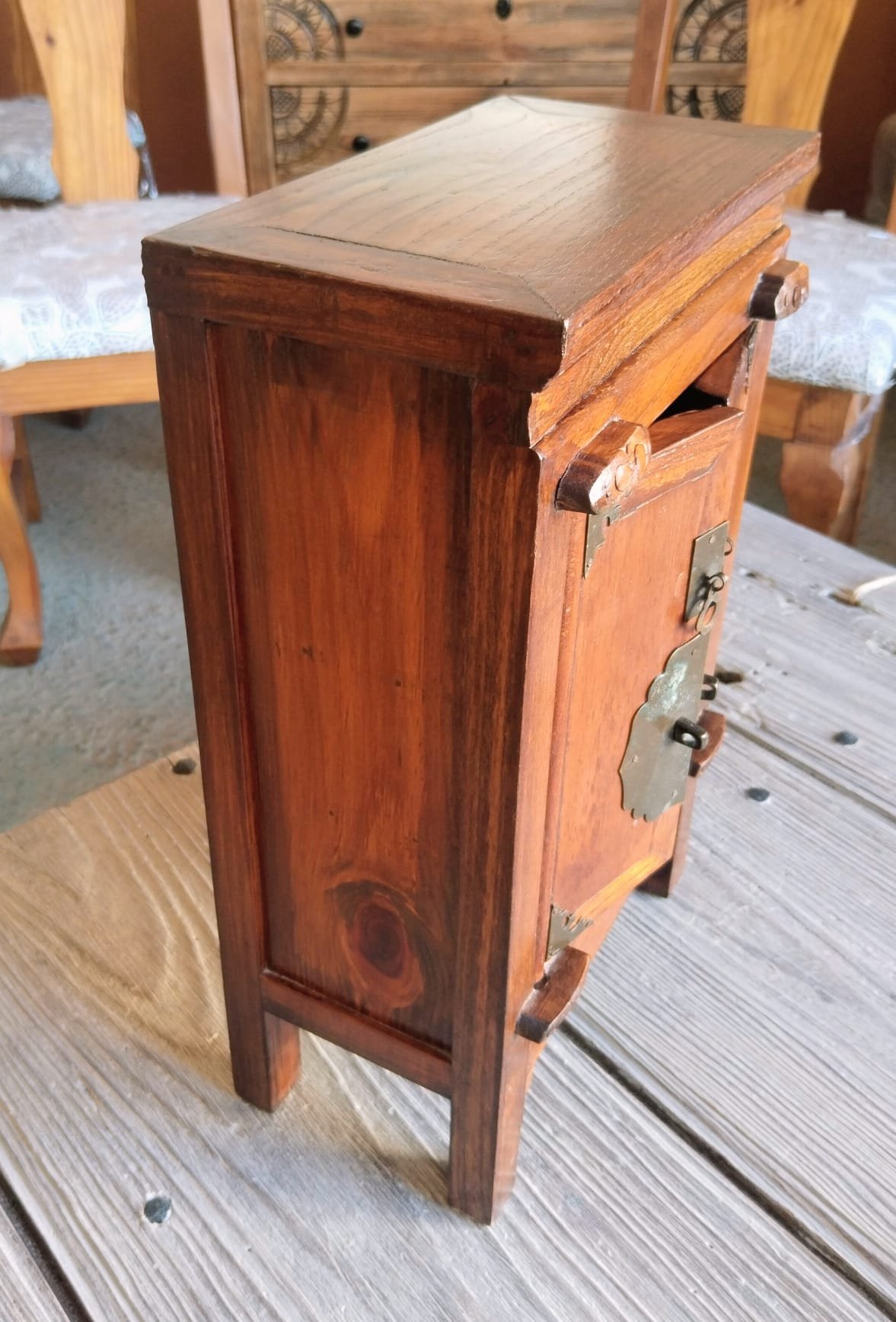 Joyero antiguo de nogal del siglo XIX – Gabinete de madera - Imagen 2