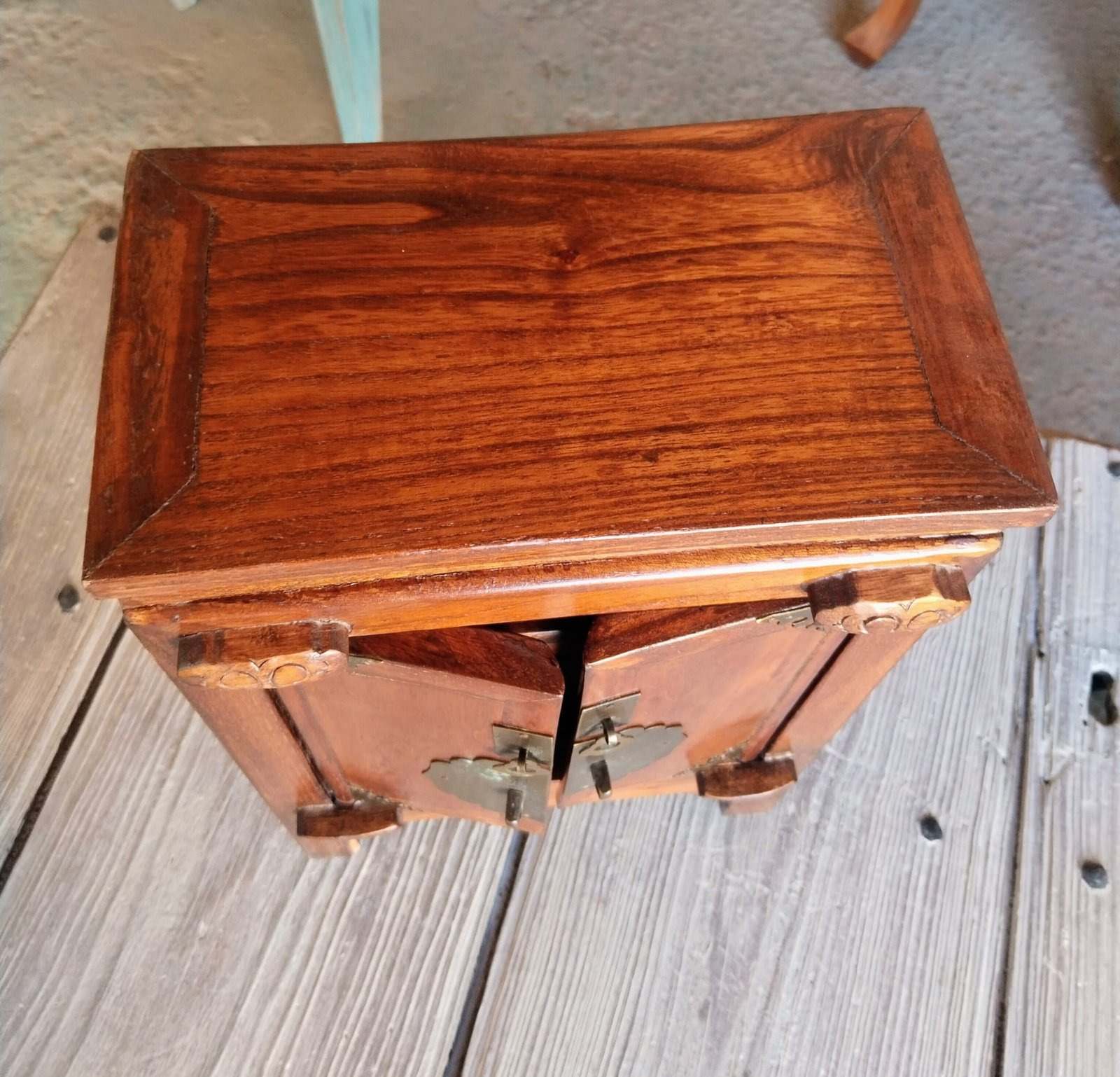 Joyero antiguo de nogal del siglo XIX – Gabinete de madera - Imagen 5
