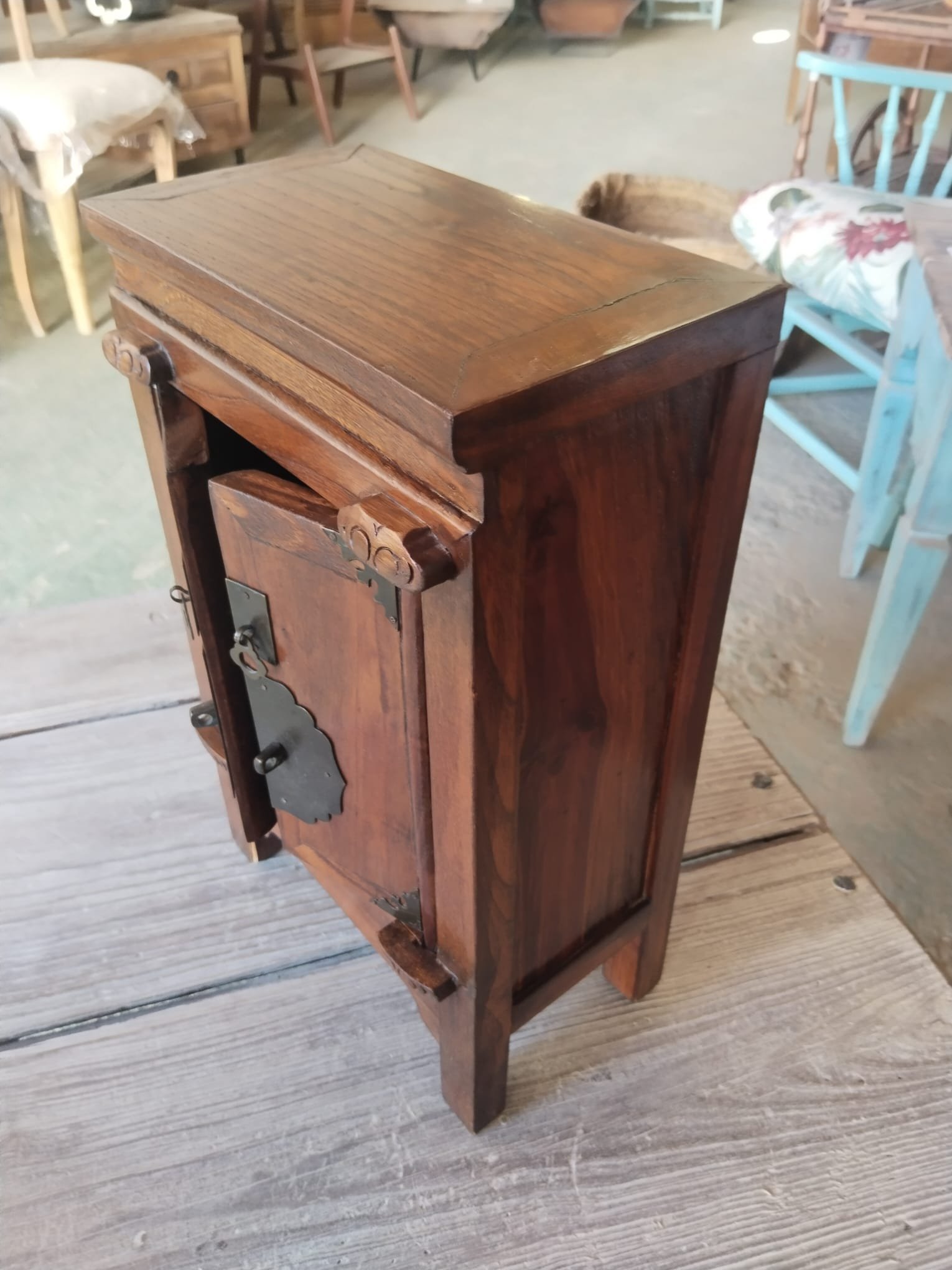Joyero antiguo de nogal del siglo XIX – Gabinete de madera - Imagen 4