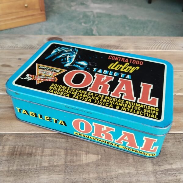 Lata Antigua de Tabletas OKAL de 200 Sobres | Publicidad Vintage