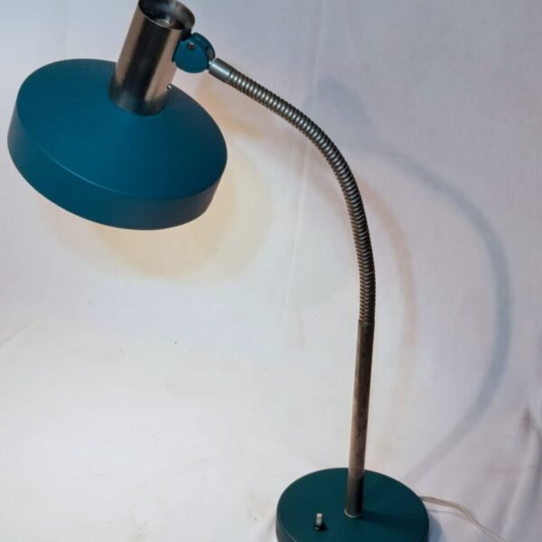 Lámpara de Escritorio Vintage Azul Petróleo con Brazo Flexible